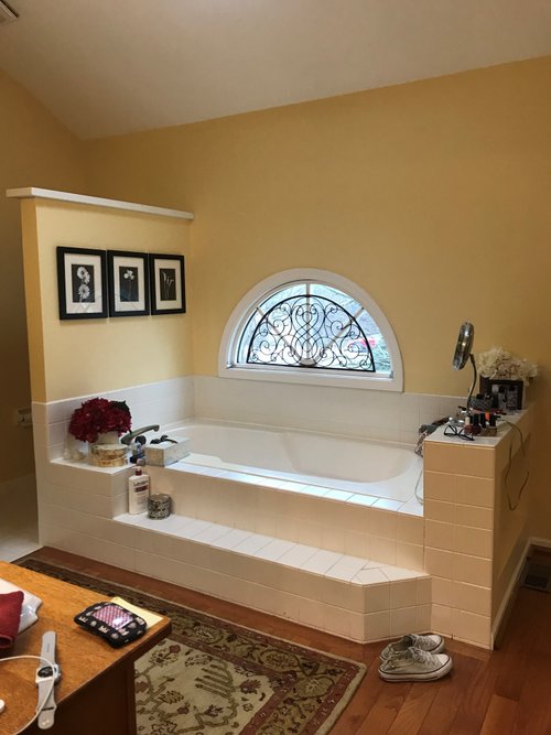 Bathroom renovation before shot tub