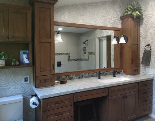 Bathroom renovation with radiant floor heating vanity TORRANCE, CA