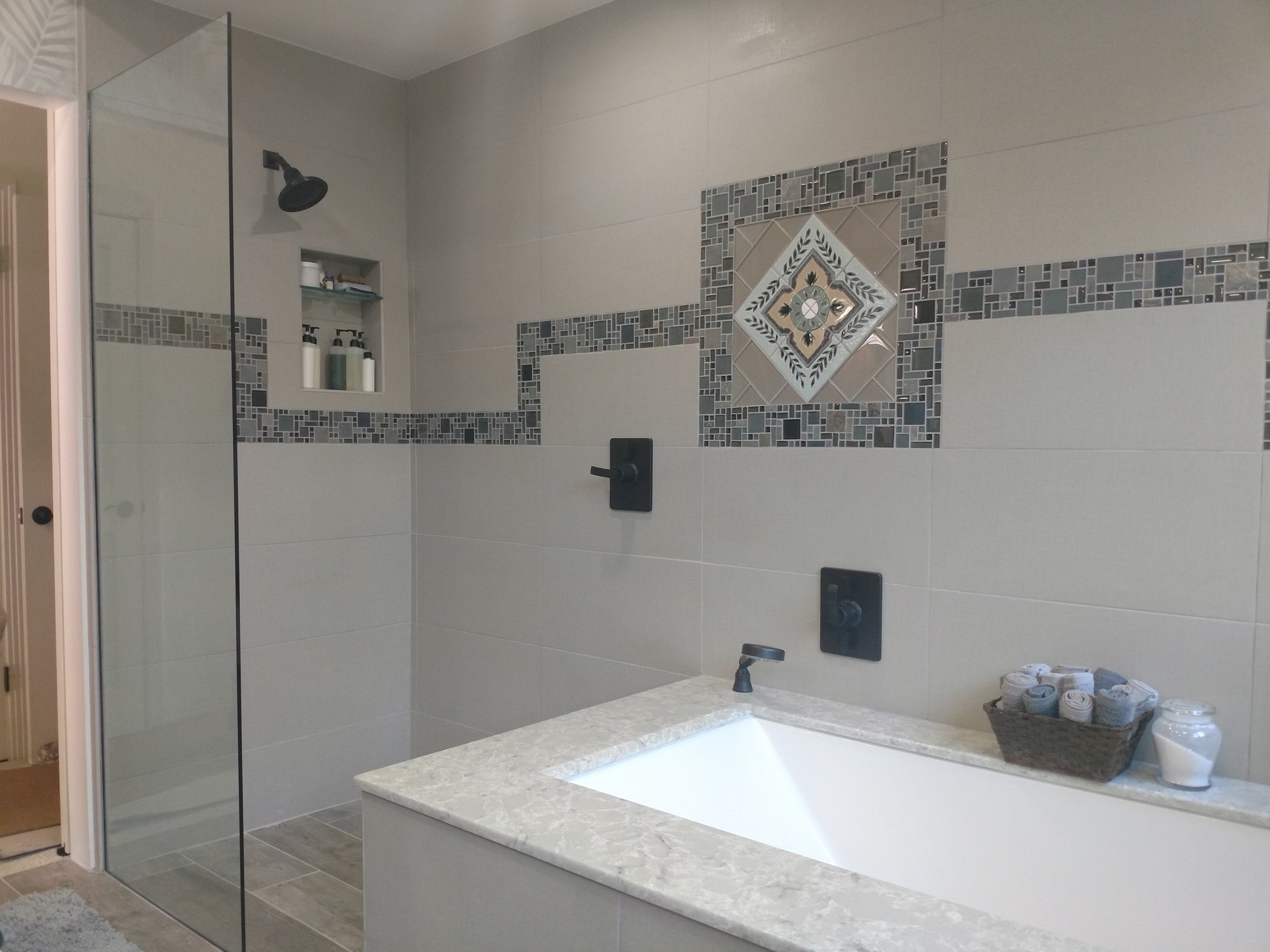 Bathroom renovation with radiant floor heating with tub TORRANCE, CA