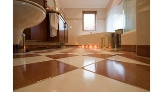 Bathroom Tile Floor Lifestyle Stock Photo