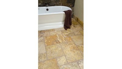 Bathroom Tile Floor Lifestyle Stock Photo