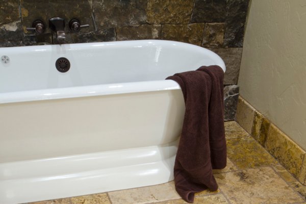 Bathroom Tile Floor Lifestyle Stock Photo