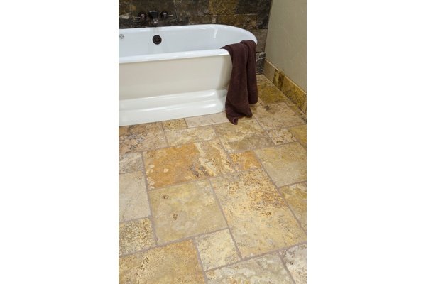 Bathroom Tile Floor Lifestyle Stock Photo