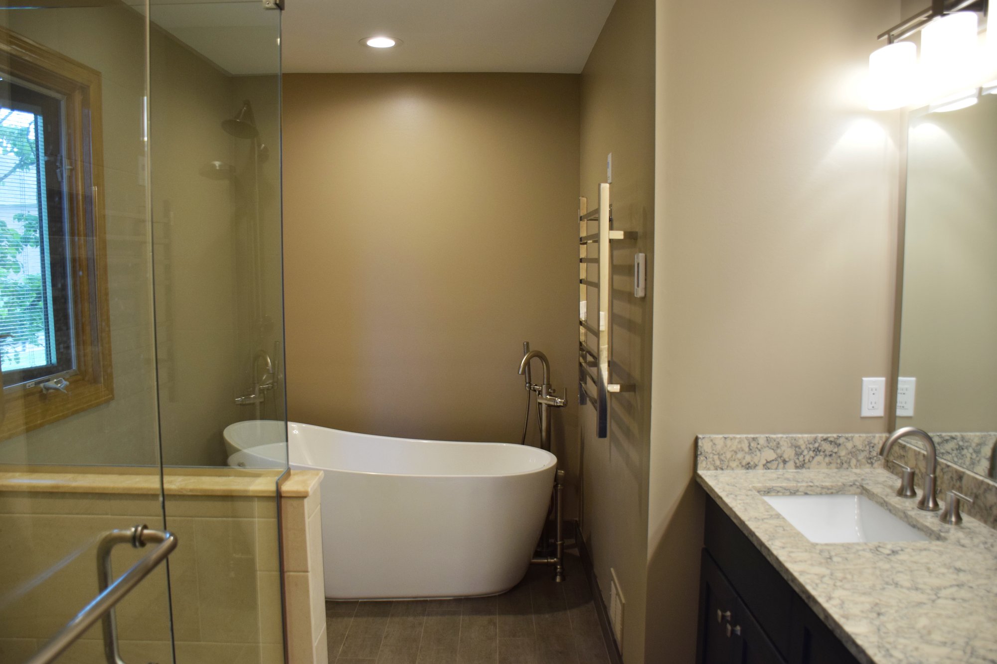 Bathroom transformation with towel warmer and floor heating WASHINGTON, MI
