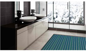 Bathroom with Tempzone floor heating in 3D illustration