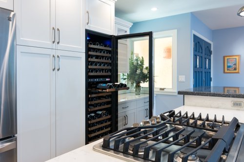 Blue Kitchen Remodel with Heated Tile Floors 6
