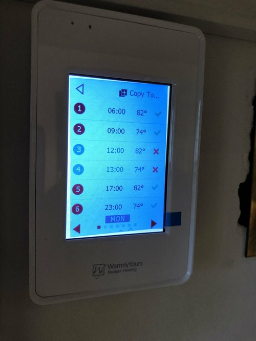 Brook & Stone Kitchen Remodel with electric floor heating thermostat programming