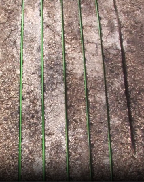 Cable layout in groove