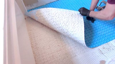 Checking thinset coverage for prodeso membrane installation with tip