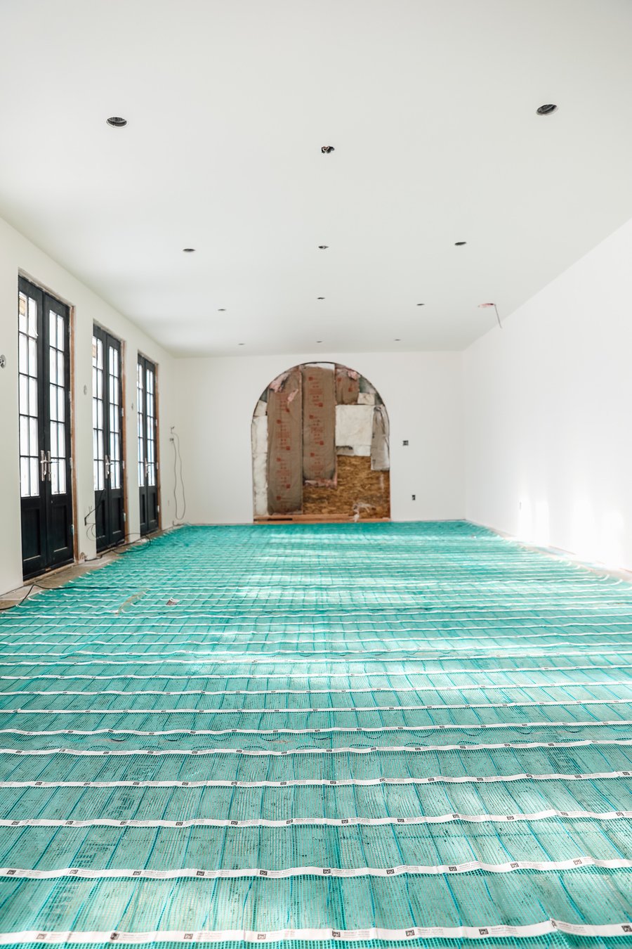 Chris Loves Julia Installation of Floor Heating Under Tile for Dining Room full room