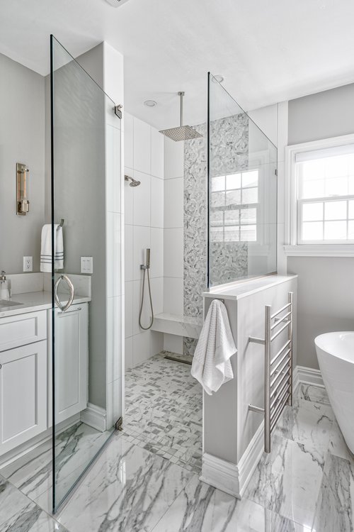 Kraftmaster Renovations bathroom remodel shower full view