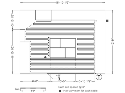 TempZone cable installation plan for a Vancouver kitchen floor