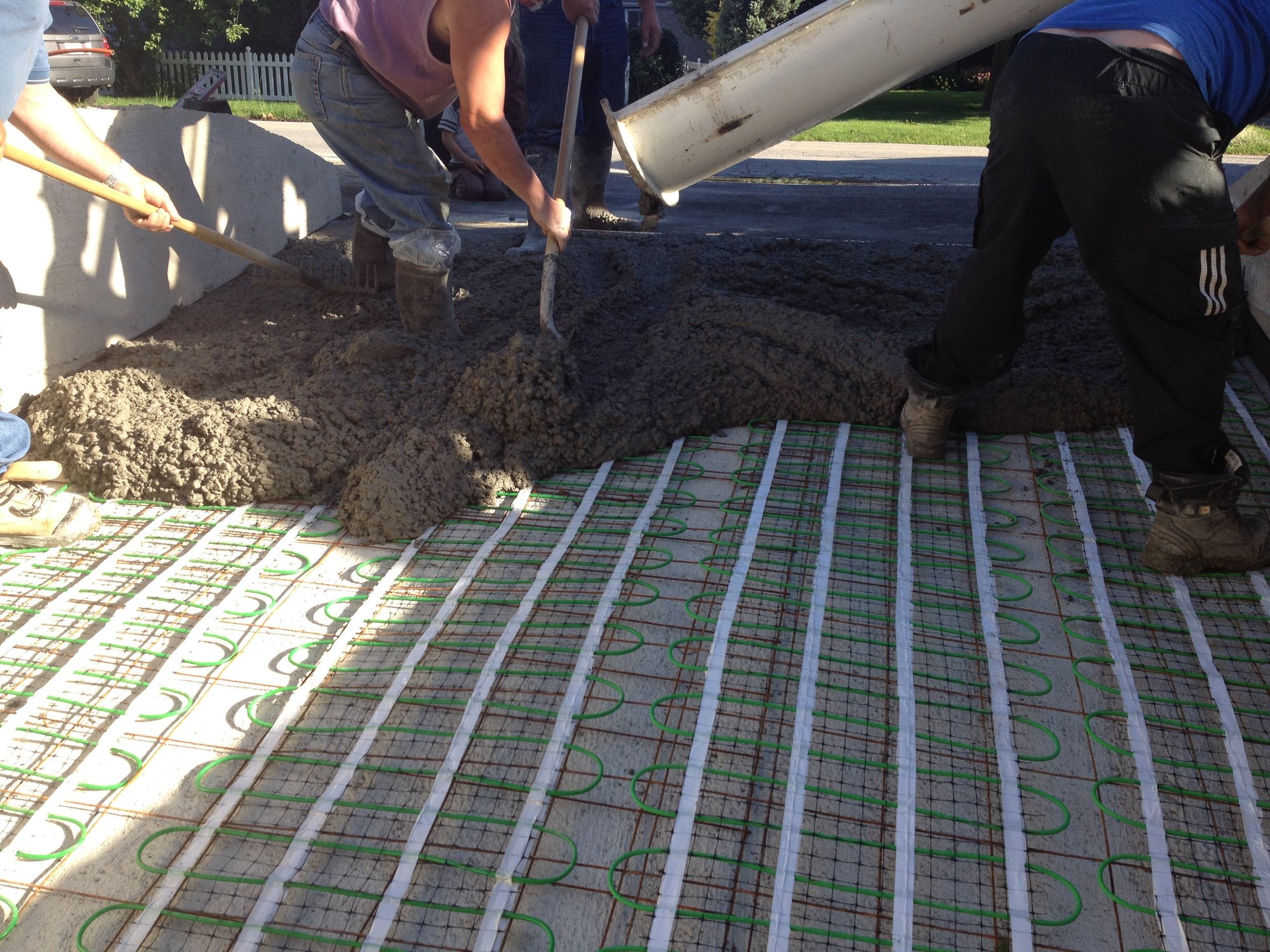 Concrete pour for heated driveway installation SCARBOROUGH, ON