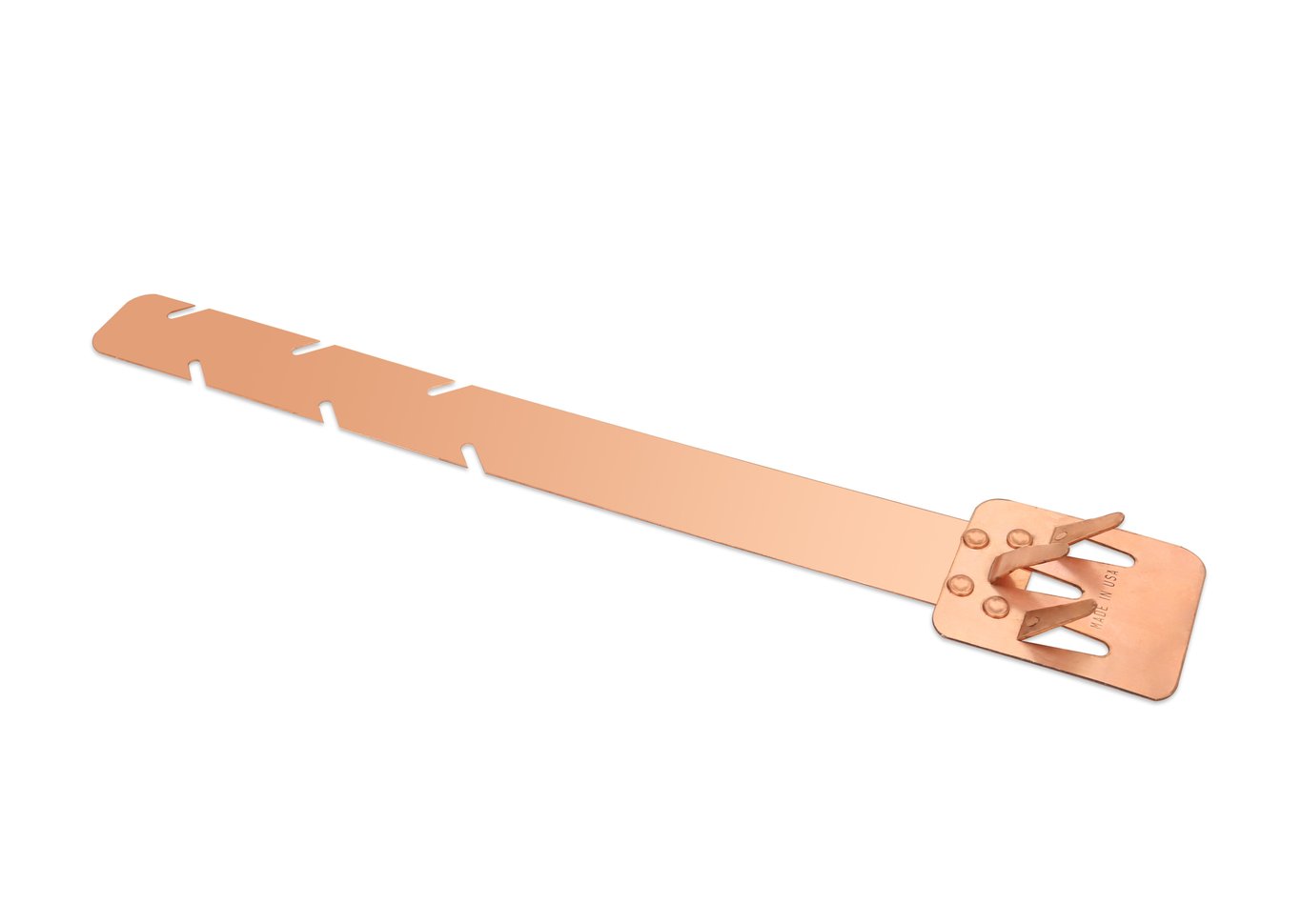 Copper clip with strap for self-regulating roof and gutter deicing