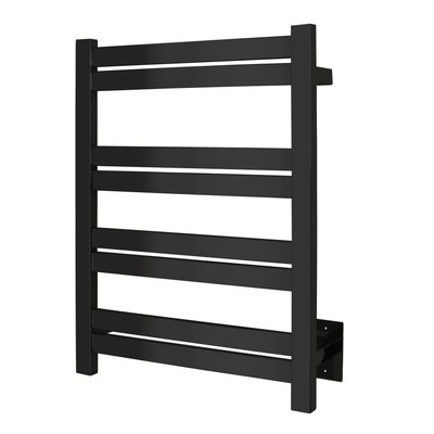 Maple 8 Towel Warmer, Matte Black, Hardwired, 8 Bars
