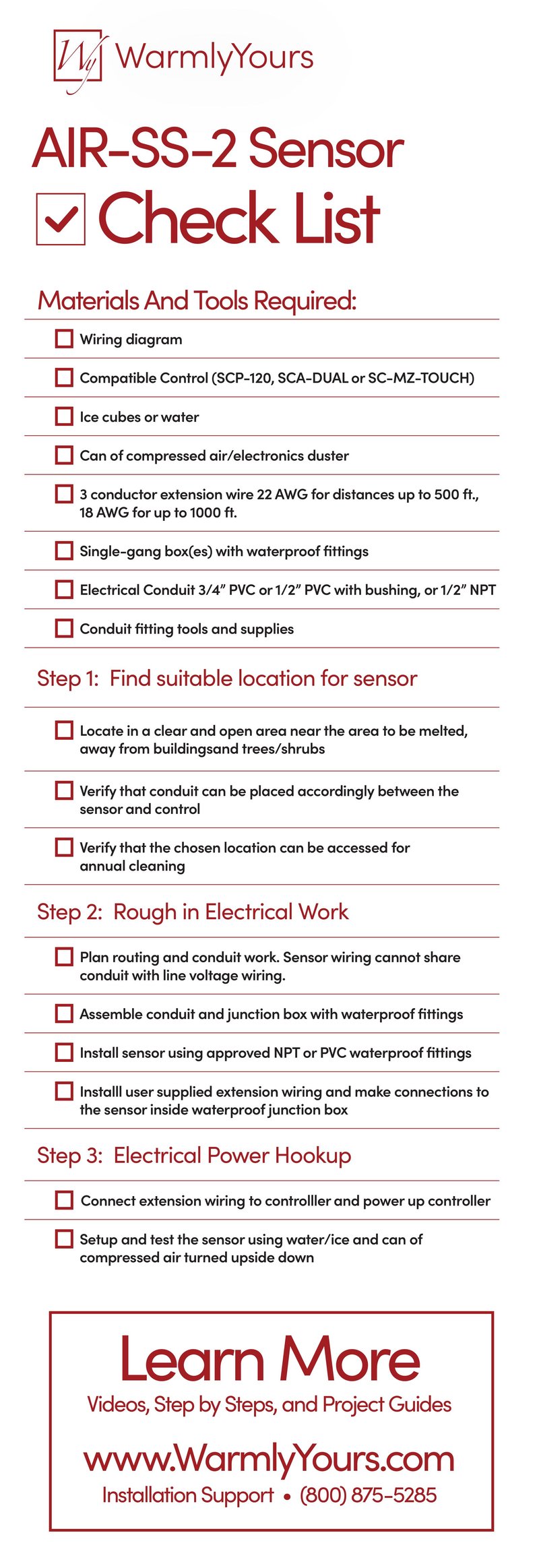 AIR-SS-2 Snow Sensor Checklist (English)
