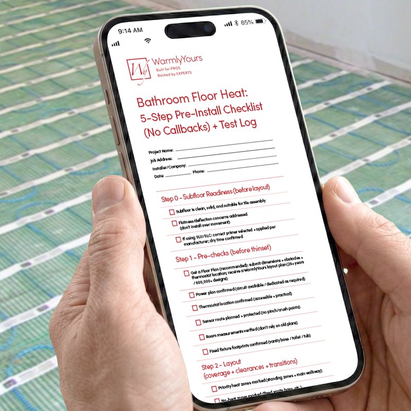 Bathroom Install - 5 step Pre-install Checklist (English)