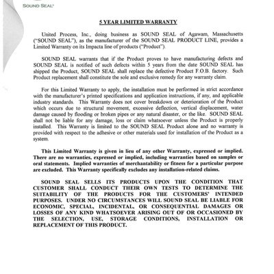 Cerazorb® Warranty (English)