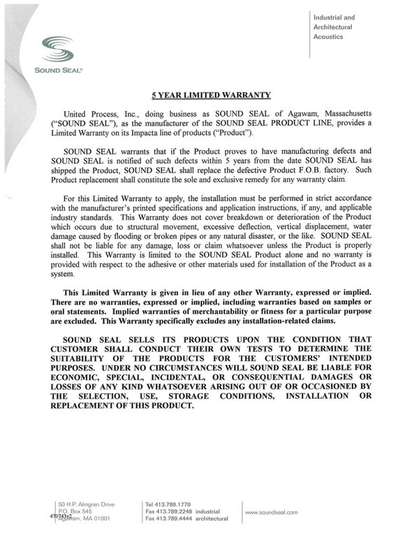 Cover for ThermalSheet® Warranty (English)
