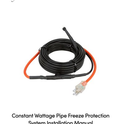 Constant Wattage Pipe Freeze Protection System Installation Manual (English)