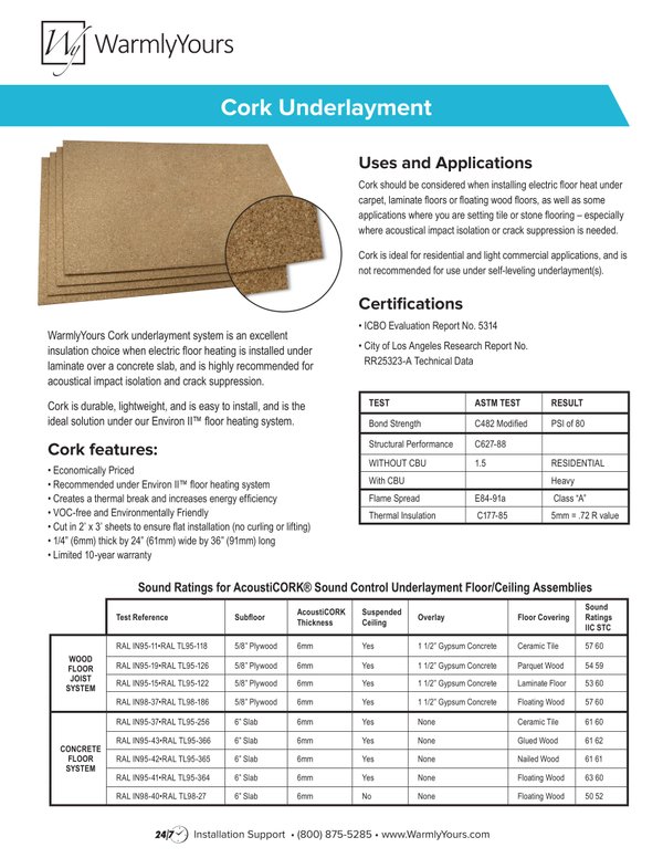 Cover for Cork Sell Sheet (English)