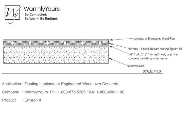 Cover for Cross Section Environ™ Mat under Floating Laminate or Engineered Wood over Concrete (English)
