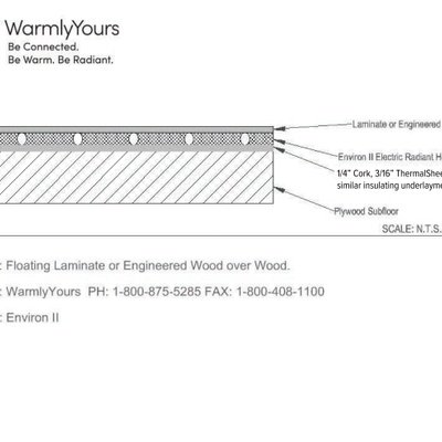 Cross Section Environ™ Mat under Floating Laminate or Engineered Wood over Plywood Subfloor (English)