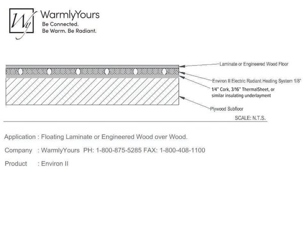 Cover for Cross Section Environ™ Mat under Floating Laminate or Engineered Wood over Plywood Subfloor (English)