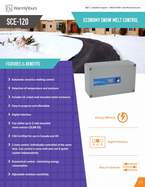 Cover for Economy SCE-120 Snow Melt Control Sell/Specs Sheet (English)