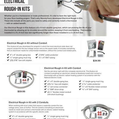 Electrical Rough-in Kits Sell Sheet - Canada (English)