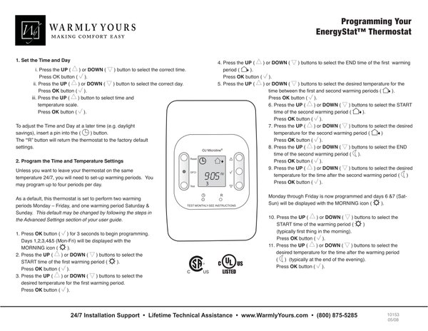 Cover for EnergyStat™ Quick Programming Guide (Legacy) (English)