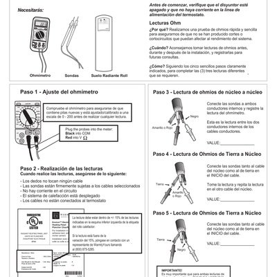 Environ™ Ohm Reading Guide (Spanish)