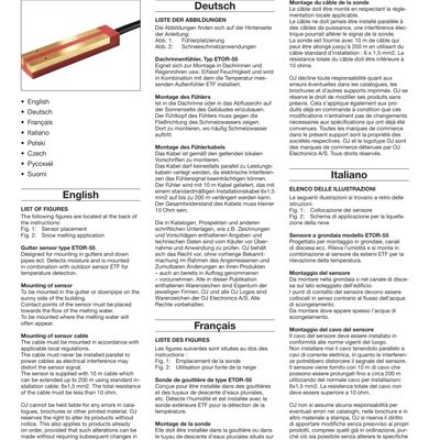 ETOR 55 Gutter Sensor Instructions  (English)