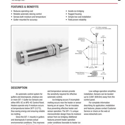 Gutter Ice Sensor Spec Sheet (English)