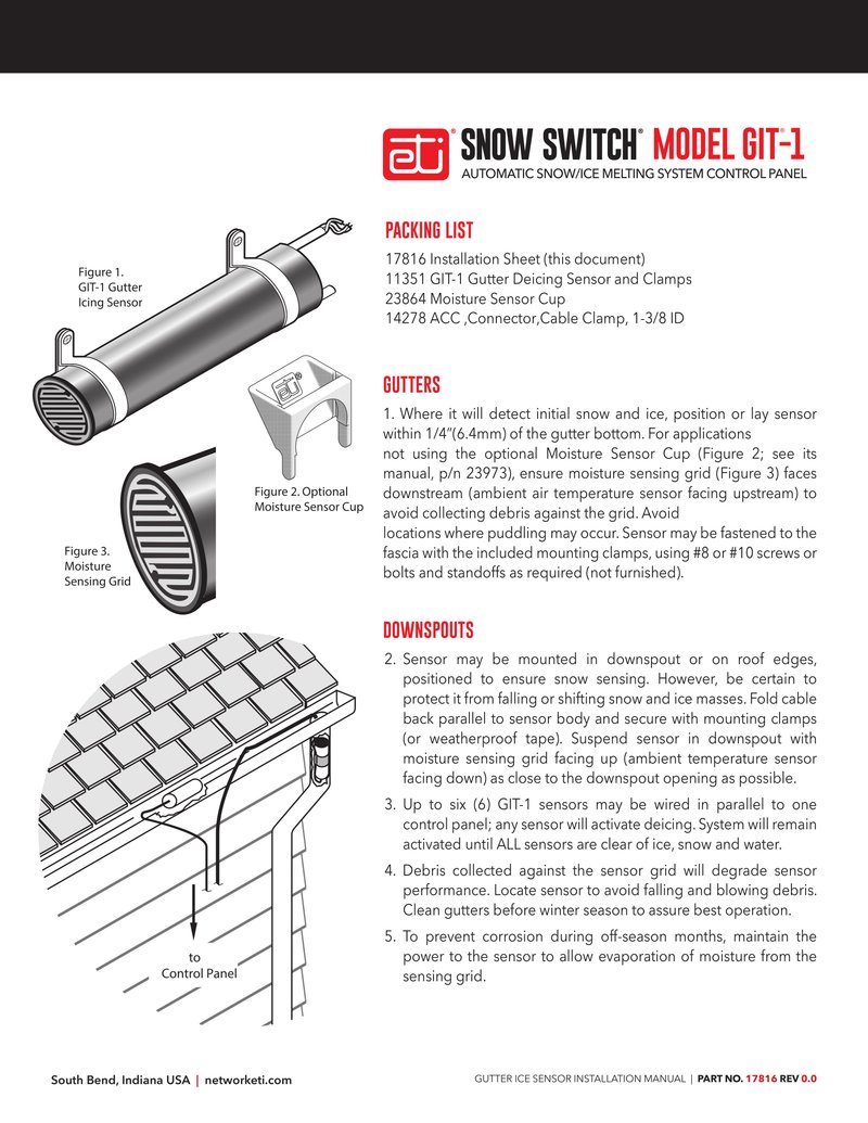 Gutter Sensor (GTR-SS) Installation Manual (English)