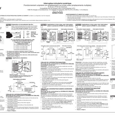 Hardwired Programmable Timer Installation and Operation Instructions (French)