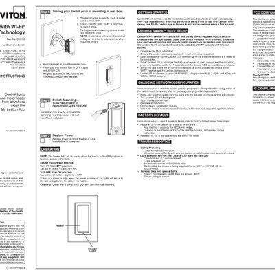 Hardwired WiFi Switch Installation Manual (1st Gen) (English)
