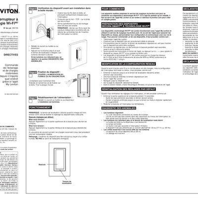 Hardwired WiFi Switch Installation Manual (French)