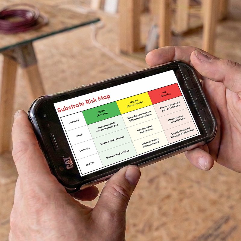 Heated Tile Substrate Compatibility & Risk Map (English)