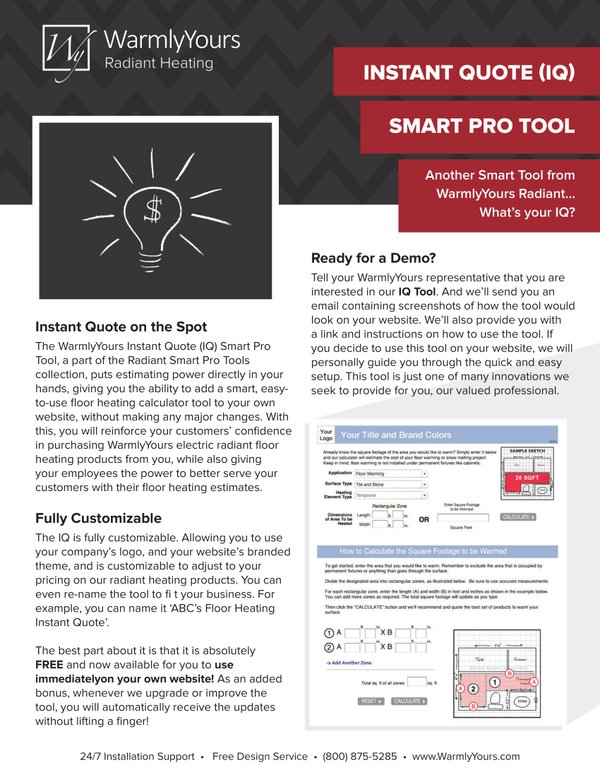 Cover for Instant Quote (IQ) Smart Pro Tool Flyer (English)