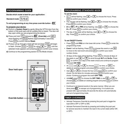 Leviton Hardwired Programmable Timer Quick Programming Guide (English)