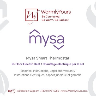 Mysa WiFi Programmable Thermostat Installation Manual (Legacy) (English)