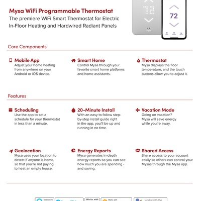 Mysa WiFi Programmable Thermostat Sell Sheet (Legacy) (English)