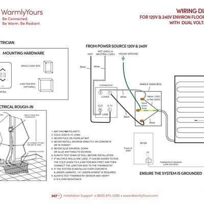 Mysa WiFi Thermostat Environ Flex Roll Wiring Diagram (Legacy) (English)