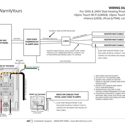 nSpiration Series Thermostat Slab Heating Wiring Diagram (English)