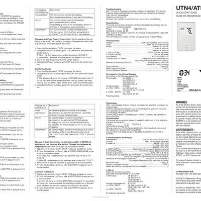 nTrust (UTN4-4999) Quick Start Guide and Specifications (English, French, Spanish)