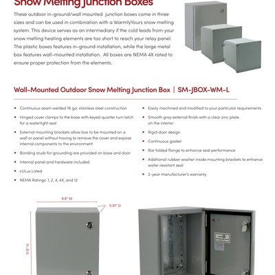 Outdoor Snow Melting Junction Boxes Sell Sheet (English)