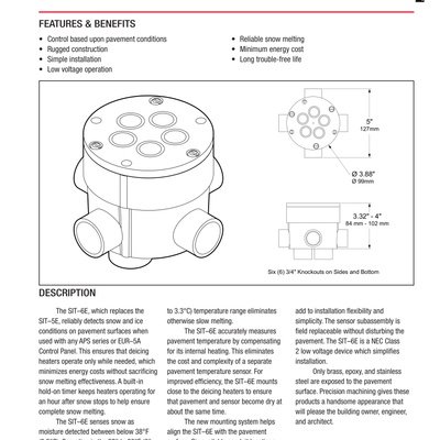 Pavement Mounted Snow & Ice Sensor Sc Ss Pav 6 E Spec Sheet A A (English)