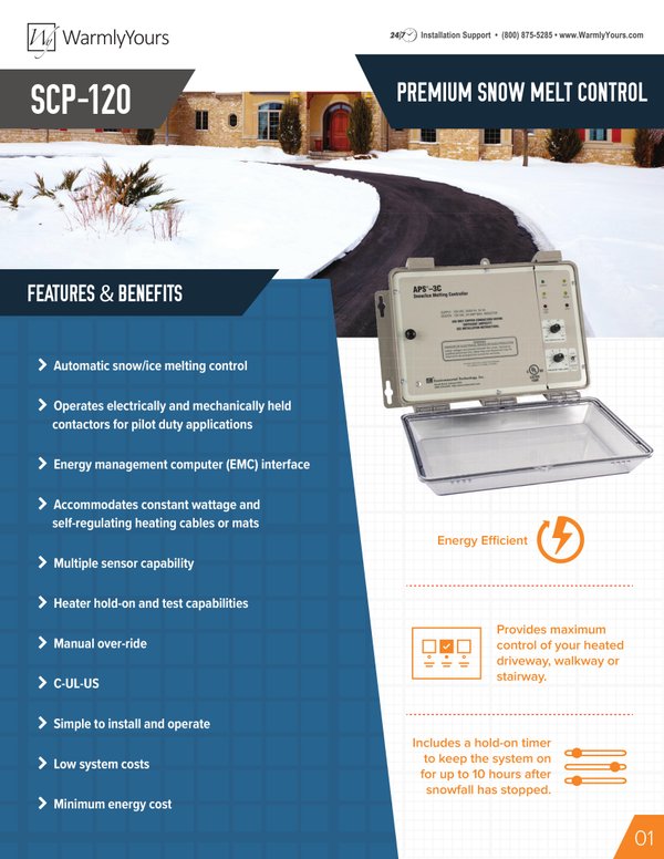 Cover for Premium SCP-120 Snow Melt Control Sell/Specs Sheet (English)