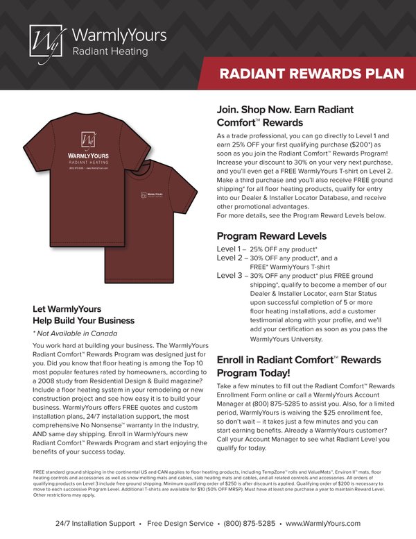 Cover for Radiant Reward Sell Sheet & Form (English)